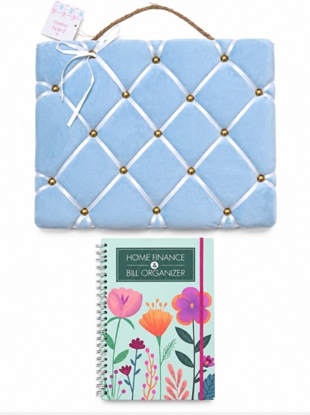 2 Piece Soft Memo Board & Home Finance Bill Organizer Set